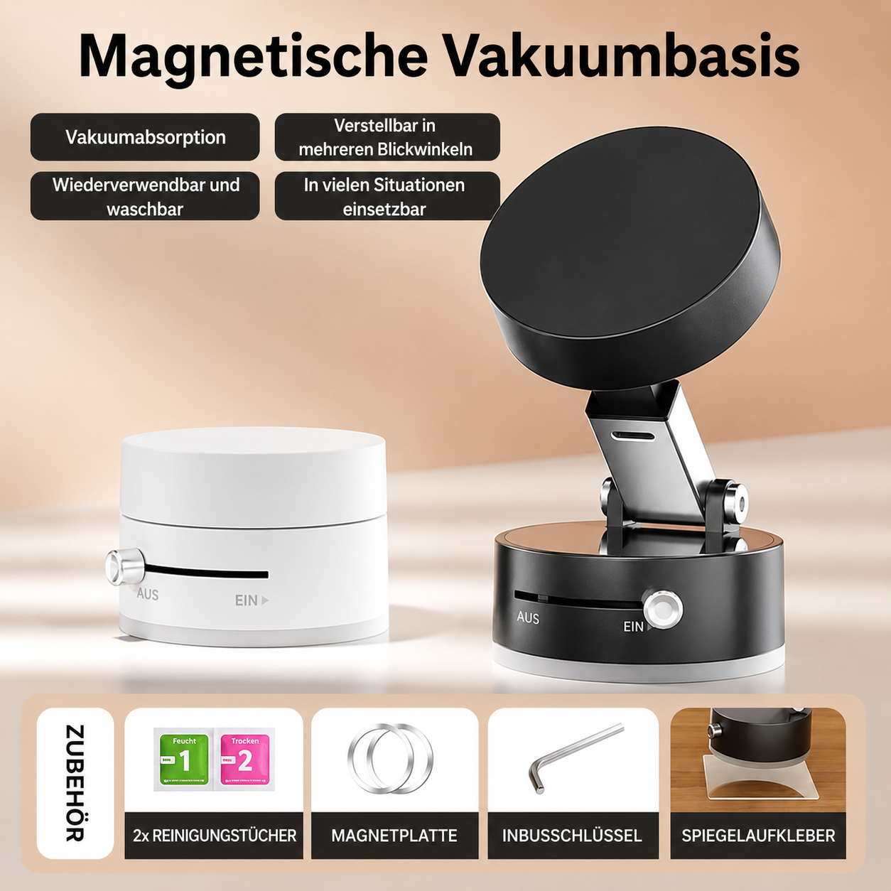 MagnoMount | Superstarker magnetischer Vakuum-Handyhalter!