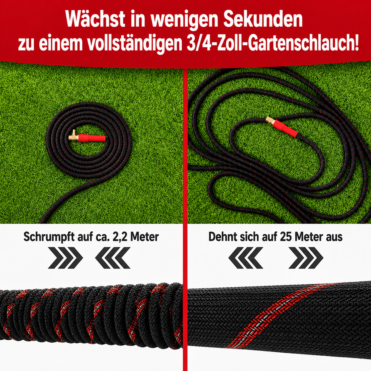 Ballistic Ausziehbarer Gartenschlauch | Einfach gießen ohne Aufwand