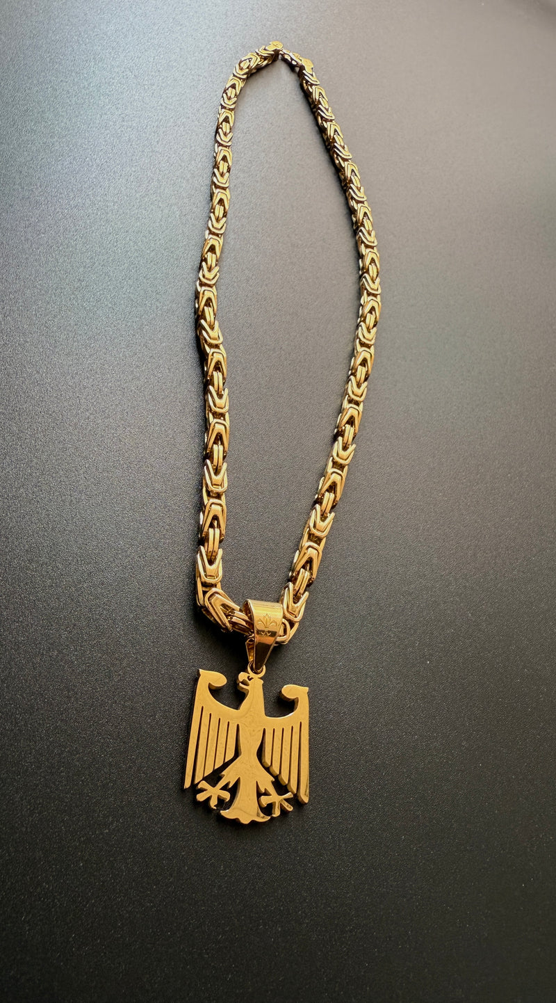 IronEagle | Königskette 5mm mit Deutschland Adler Anhänger aus Edelstahl