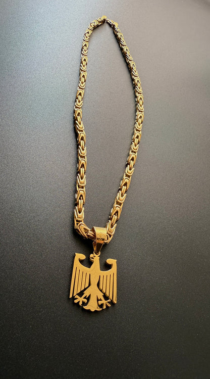 IronEagle | Königskette 5mm mit Deutschland Adler Anhänger aus Edelstahl