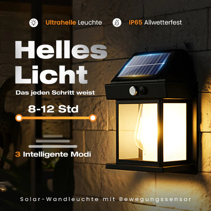 NightSense Pro | Solarbetriebene Wandleuchte mit Präzisionssensor