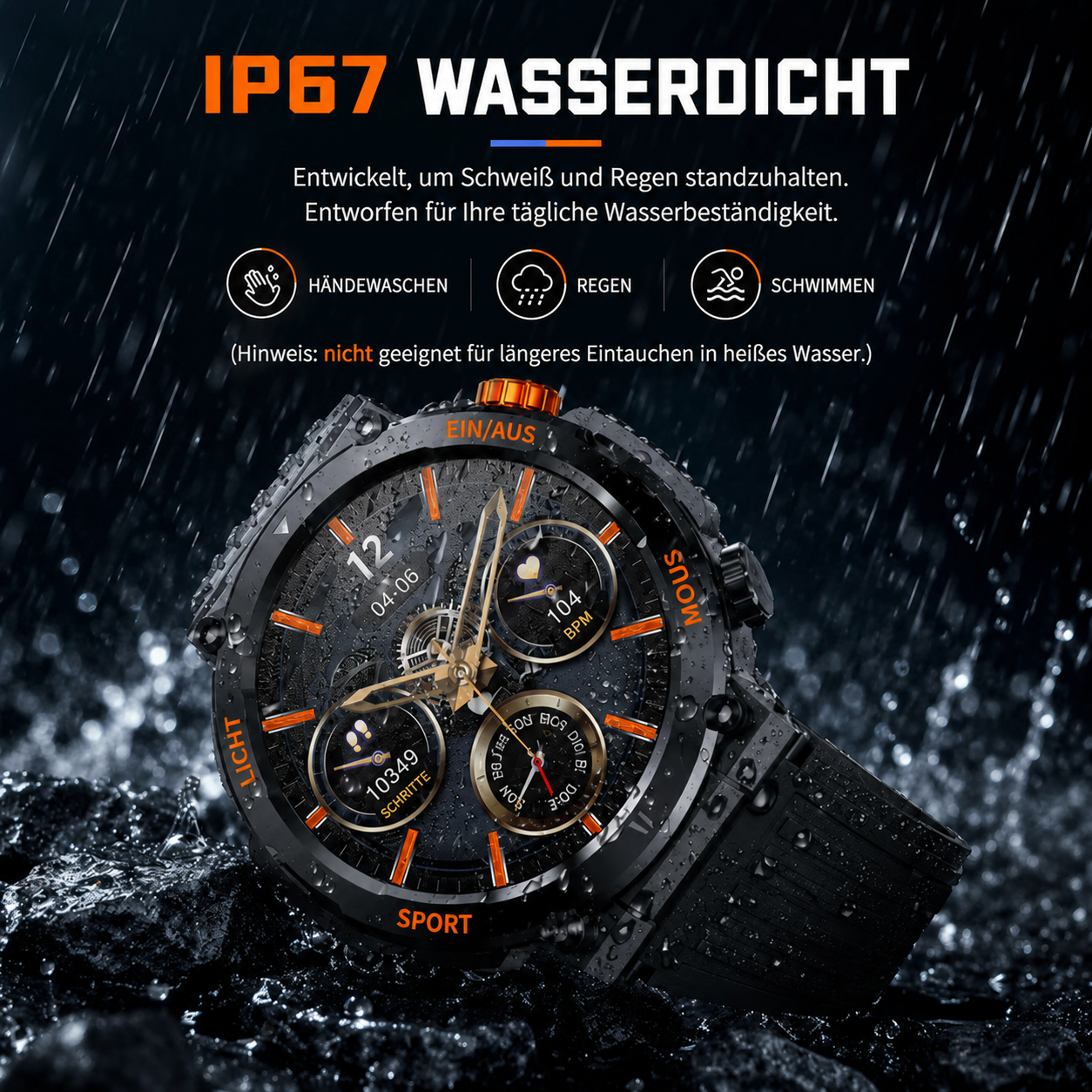 MotionTrack Smartwatch | Vernetzt, Aktiv und Stilvoll