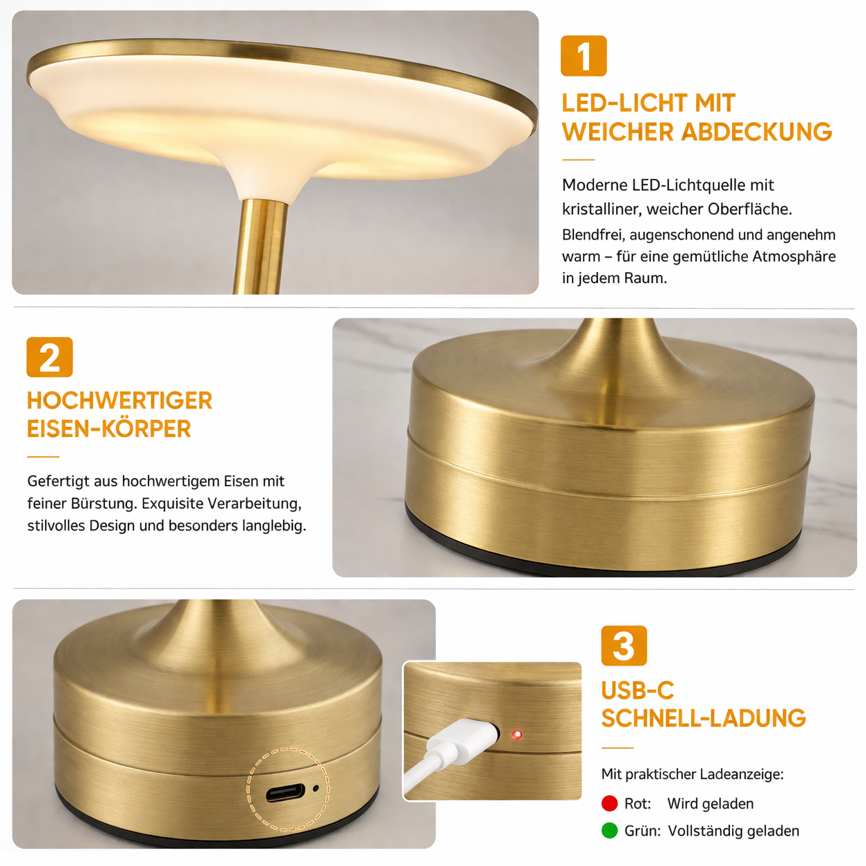 LED Schreibtischlampe mit Touchsensor