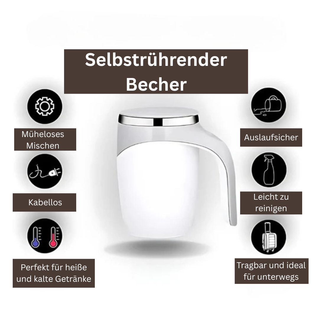 AutoMug | Magnetischer Selbstmisch-Becher  Ein Knopfdruck und genießen