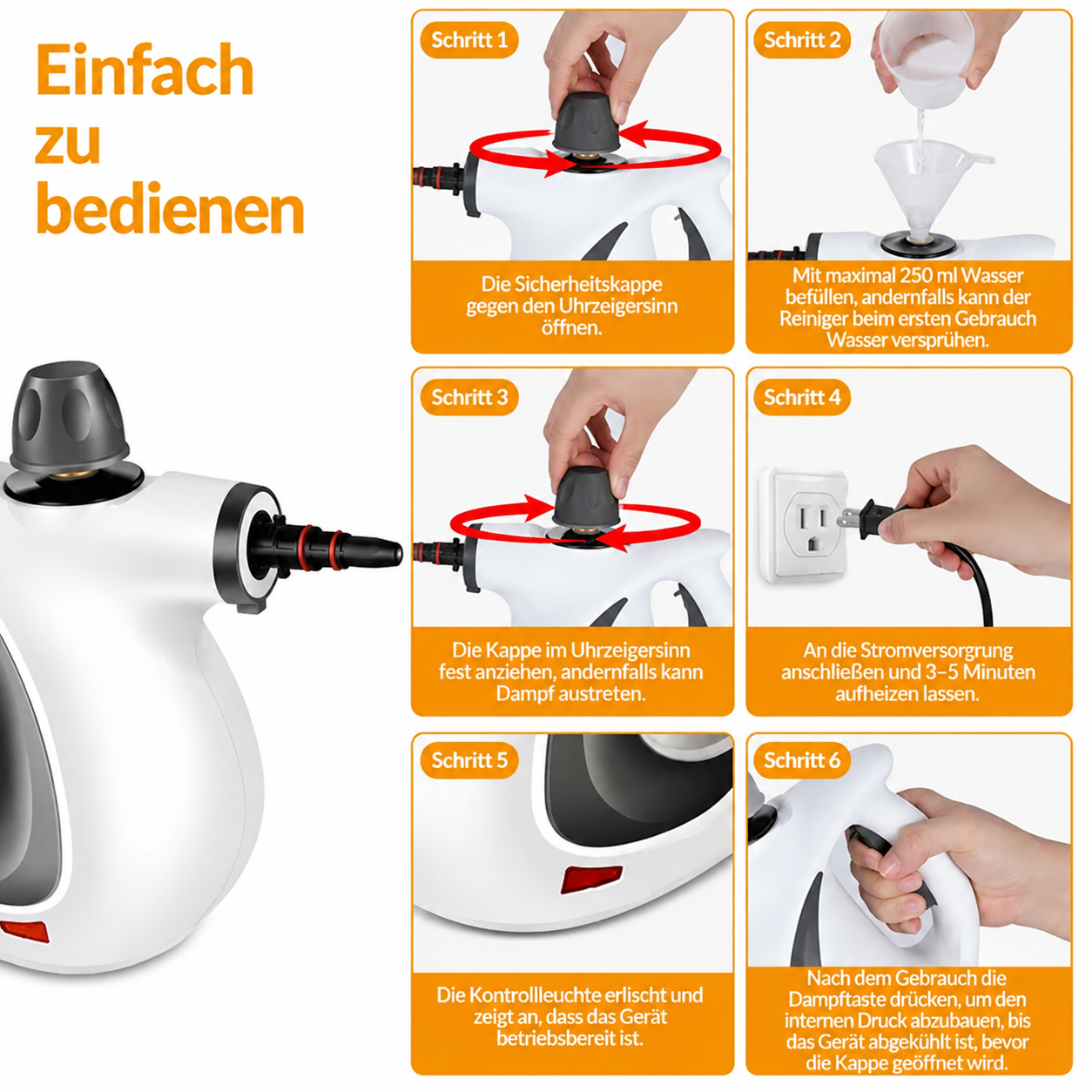 CleanSteam | All-in-One-Dampfreiniger ohne Chemikalien