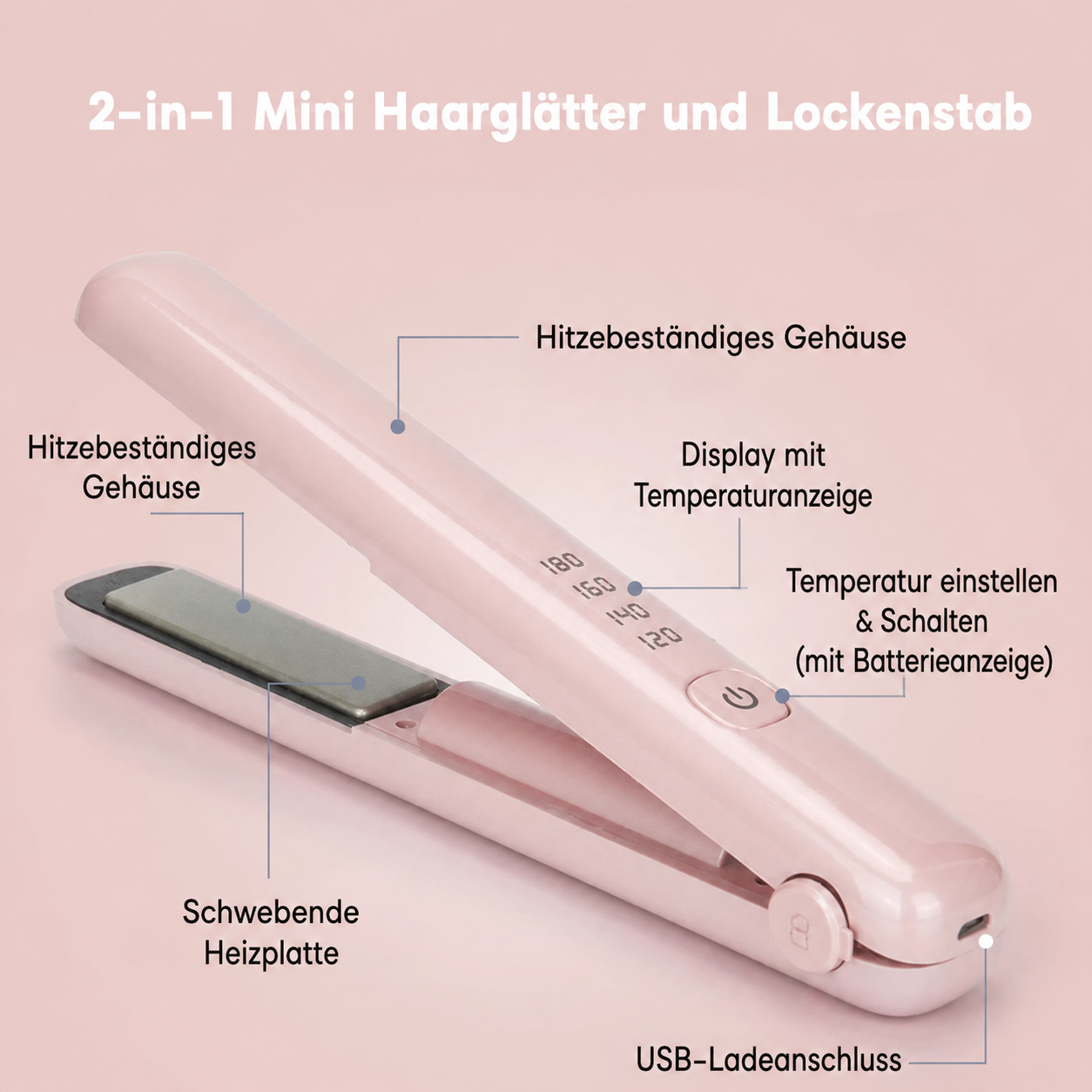 CurlNGo | 2-in-1 Lockenstab und Glätteisen für glänzendes Haar