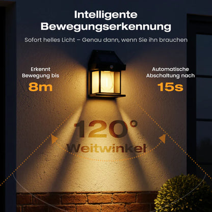 NightSense Pro | Solarbetriebene Wandleuchte mit Präzisionssensor