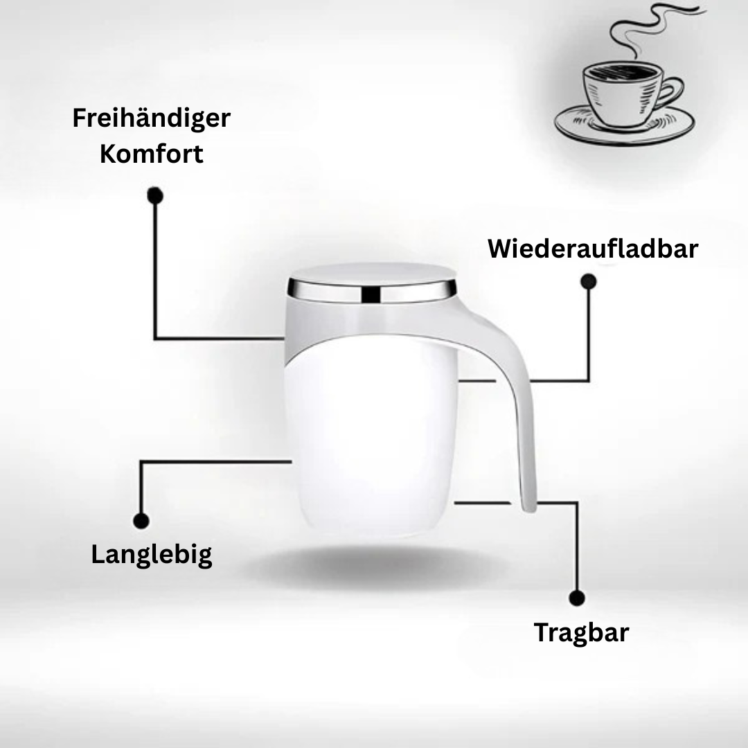 AutoMug | Magnetischer Selbstmisch-Becher  Ein Knopfdruck und genießen