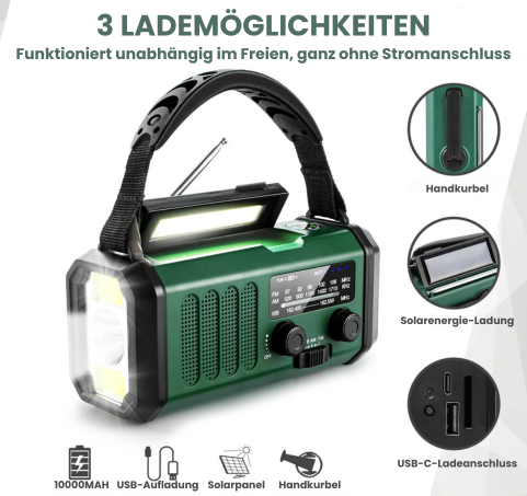 SurviWave | Notfallradio mit 10.000 mAh Powerbank
