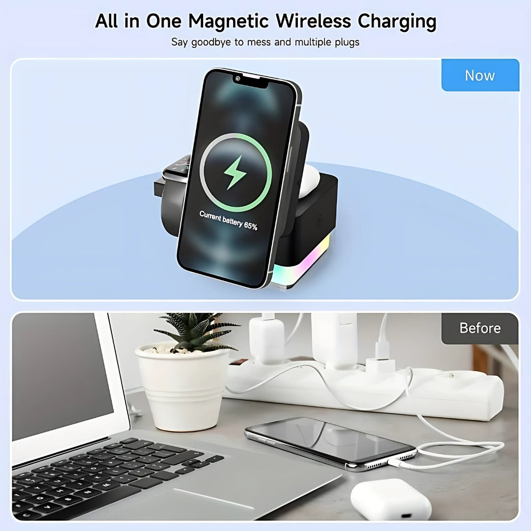 ChargeHub | 3-in-1 Drahtloses Laden mit LED-Anzeige