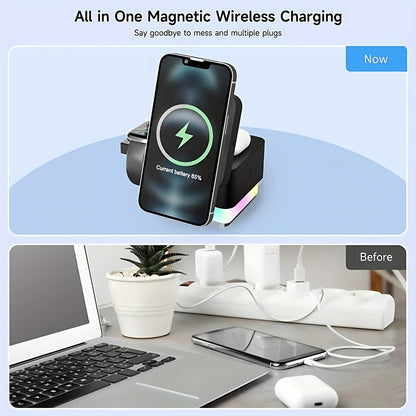 ChargeHub | 3-in-1 Drahtloses Laden mit LED-Anzeige