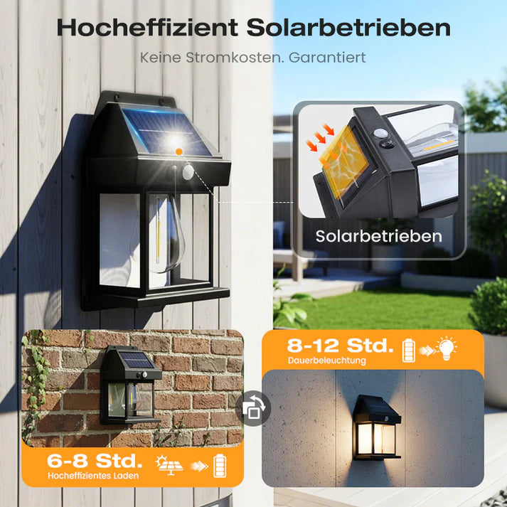 NightSense Pro | Solarbetriebene Wandleuchte mit Präzisionssensor