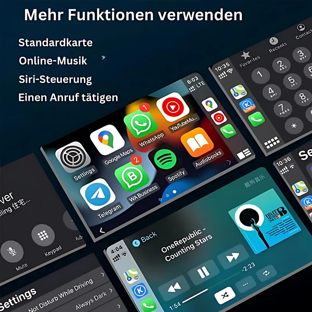 EasyPlay | Intelligenter Kabelloser Adapter für CarPlay & Android Auto | USB-A & USB-C