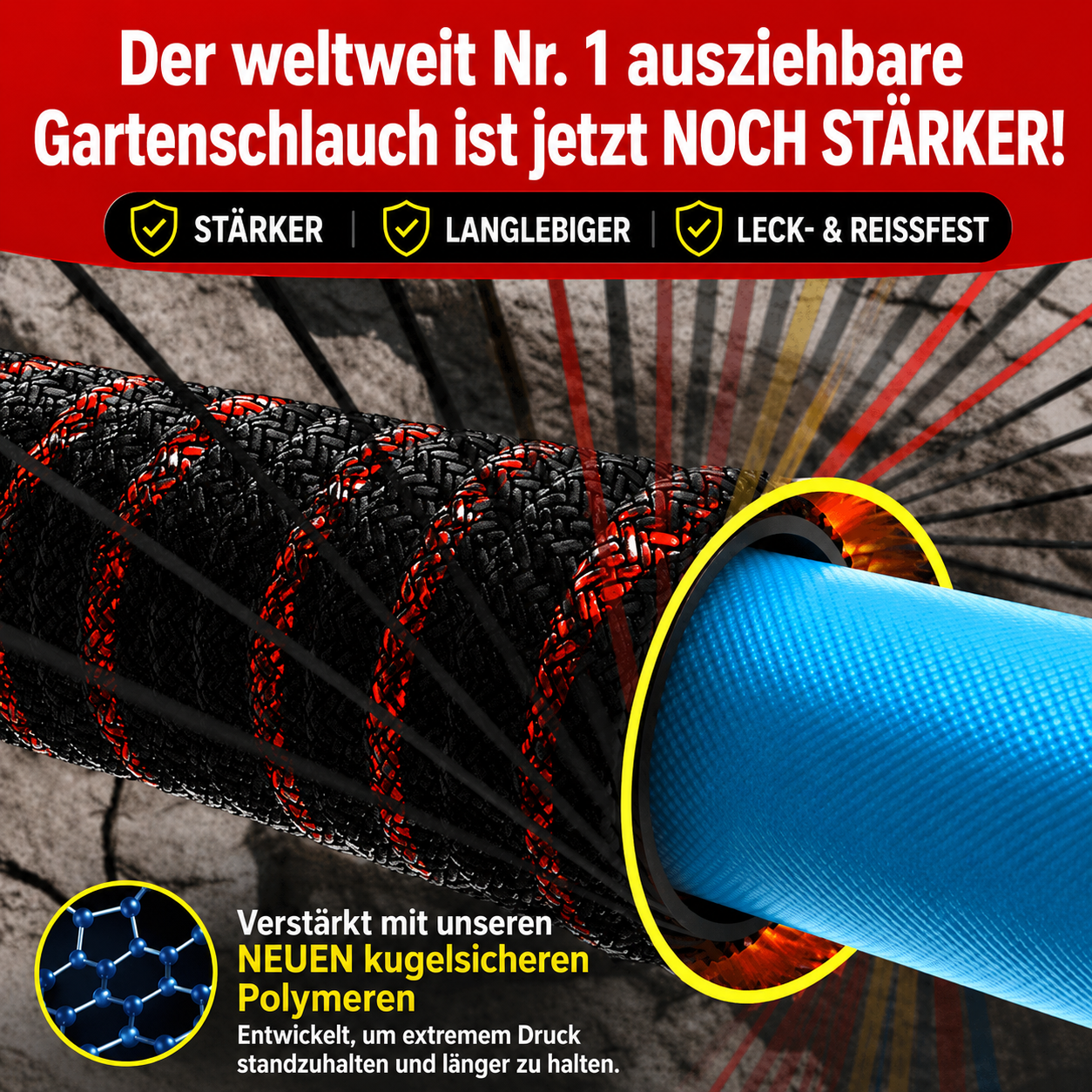 Ballistic Ausziehbarer Gartenschlauch | Einfach gießen ohne Aufwand