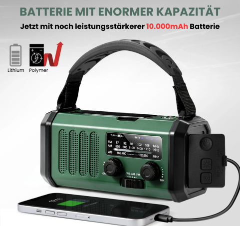 SurviWave | Notfallradio mit 10.000 mAh Powerbank