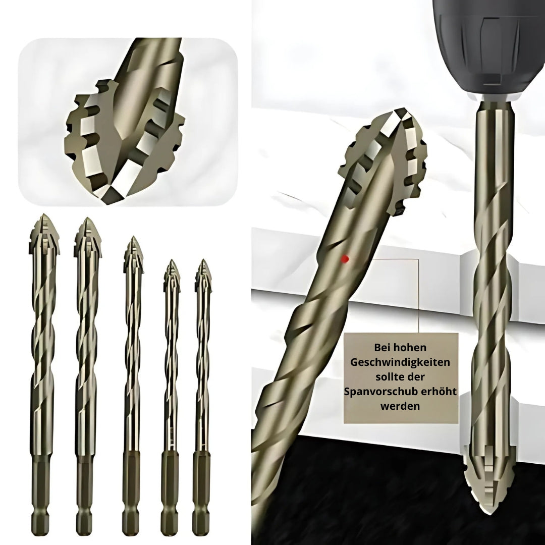 DrillPro | Hochwertiges titanbeschichtetes Bohr- und Gewindeschneidset – Set mit 5 Teilen