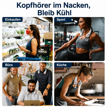 BreezeNeck | Tragbarer Nackenventilator für sofortige Abkühlung.