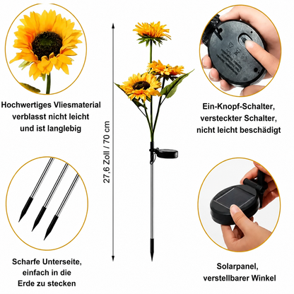SunGlow | Solar Sonnenblumen‑Gartenlicht 2er-Pack