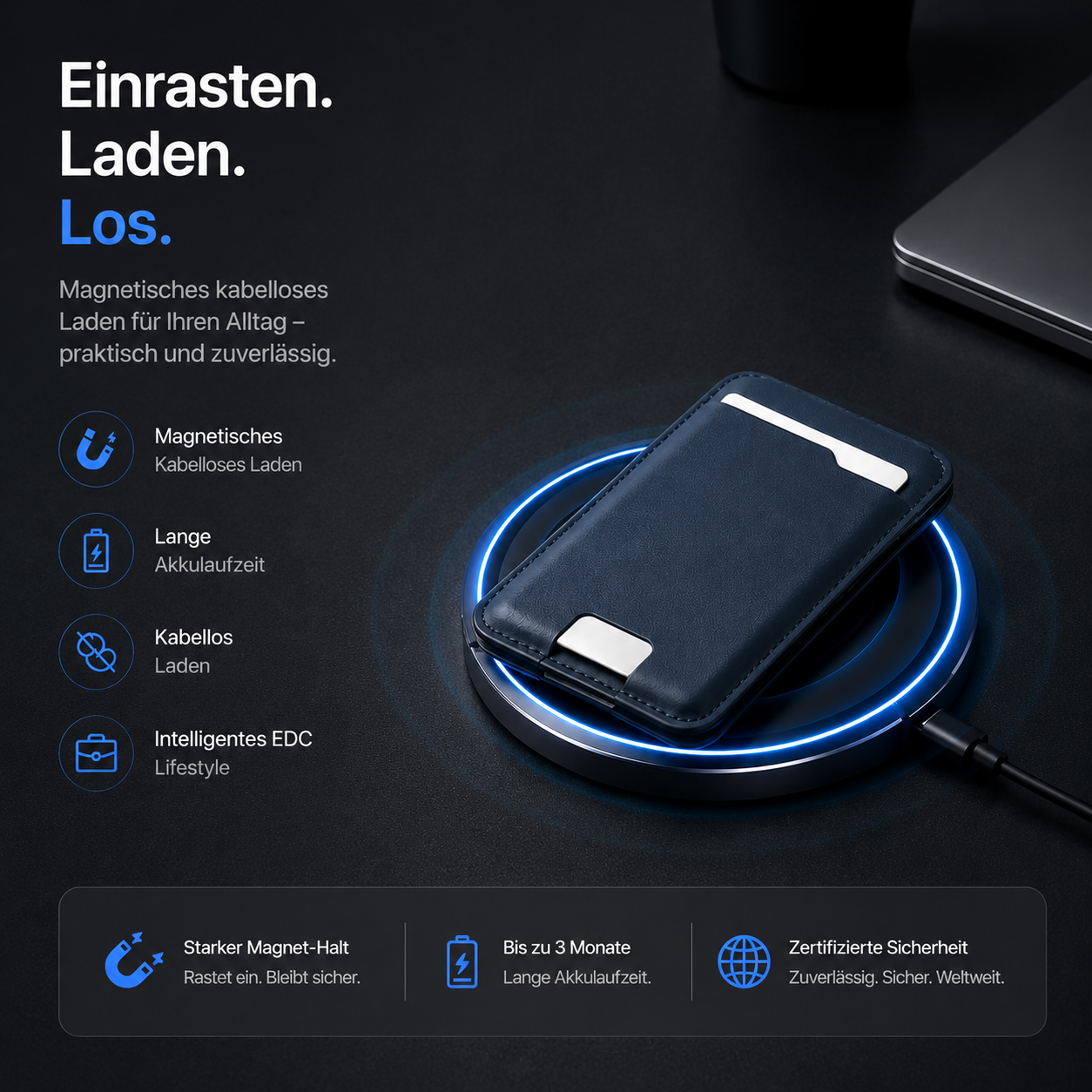 OmniWallet | MagSafe-Lederbörse mit Find My, RFID & Wireless Charging