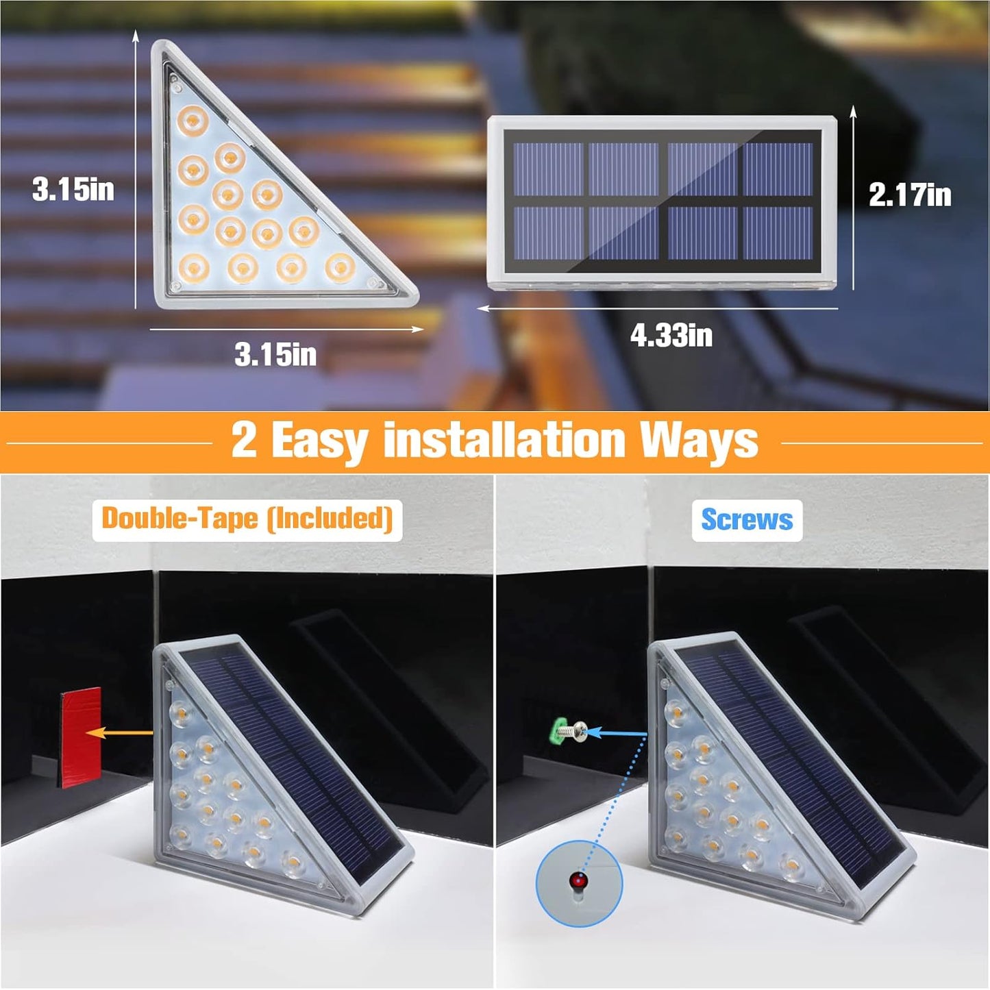 Solar-Treppenbeleuchtung LED mit Bewegungsmelder