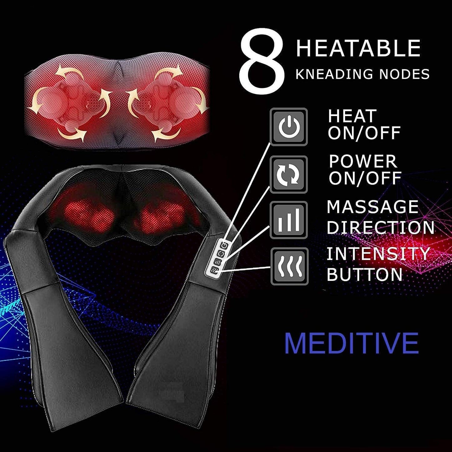 DeepRelax | Elektrischer Massage-Schal mit Wärme für Nacken, Schultern und Rücken