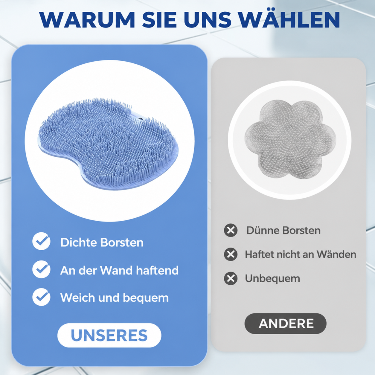 SootheMat | Silikon-Peelingmatte für Füße und Körper unter der Dusche