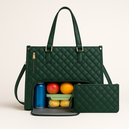 LuxeCarry Tasche | All-in-One Tasche für Arbeit, Mittagessen und Laptop