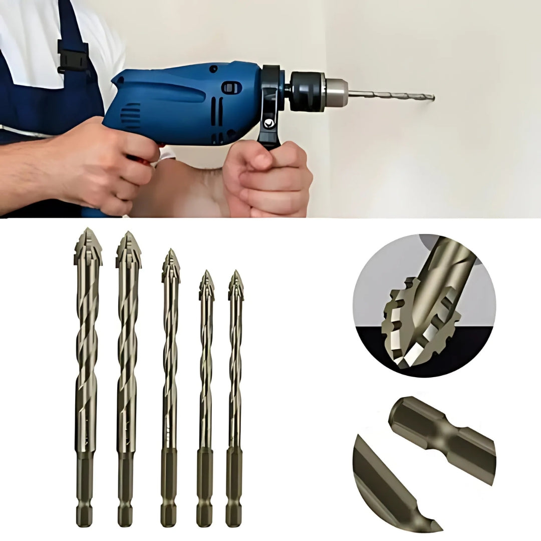 DrillPro | Hochwertiges titanbeschichtetes Bohr- und Gewindeschneidset – Set mit 5 Teilen