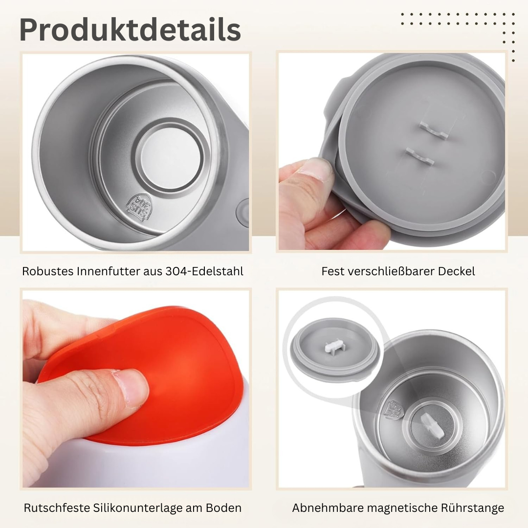 AutoMug | Magnetischer Selbstmisch-Becher  Ein Knopfdruck und genießen