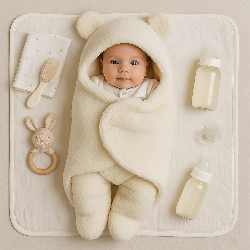 CozyCub | Warme Babydecke mit Niedlichem Schlafanzug