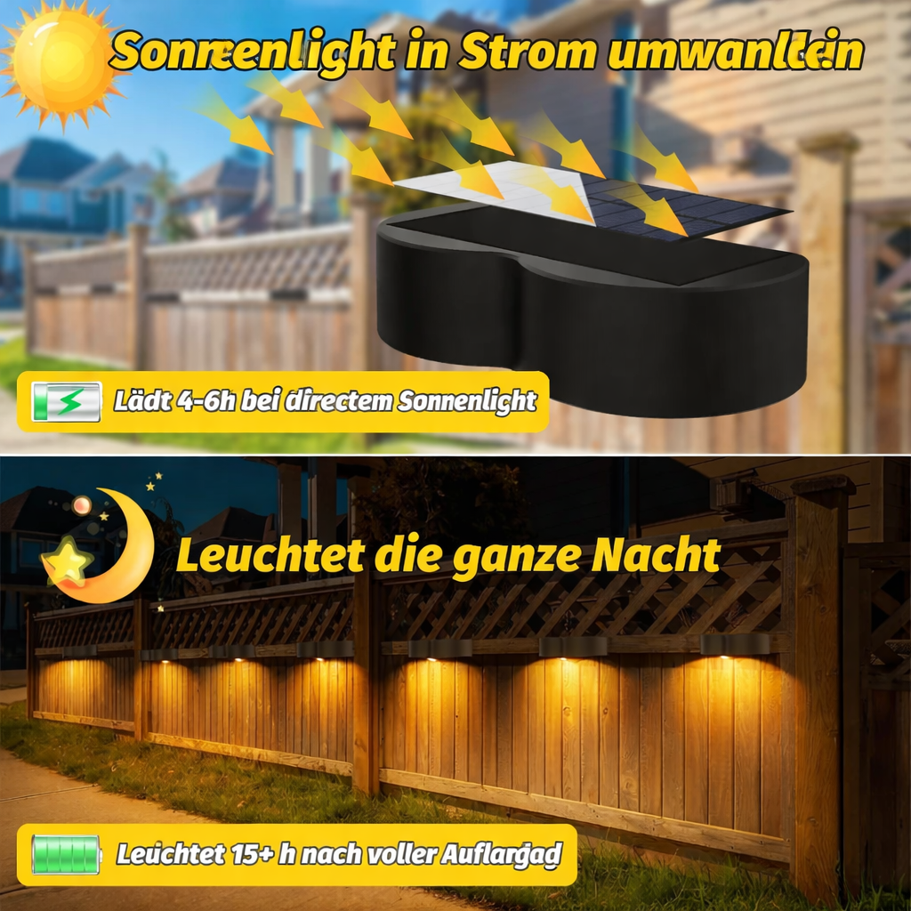 LumiGuard | Solar LED Treppenbeleuchtung mit Bewegungsmelder (2er-Pack)