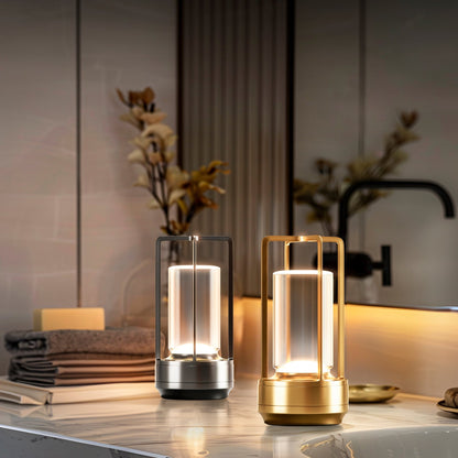 Moderne Kristall-Tischlampe mit Warmlicht