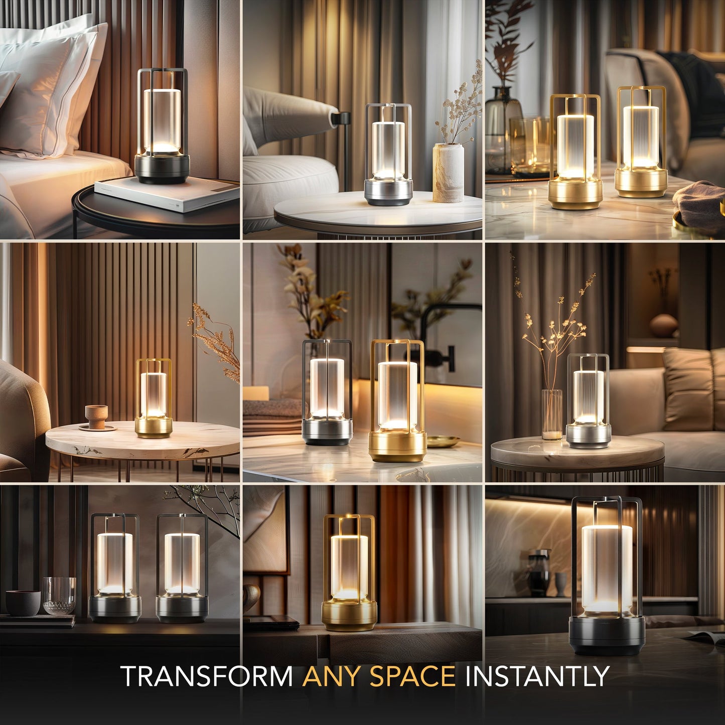 Moderne Kristall-Tischlampe mit Warmlicht