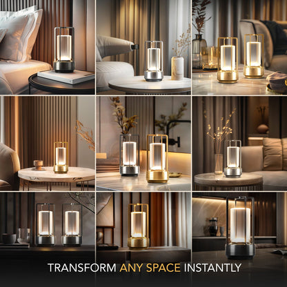 Moderne Kristall-Tischlampe mit Warmlicht