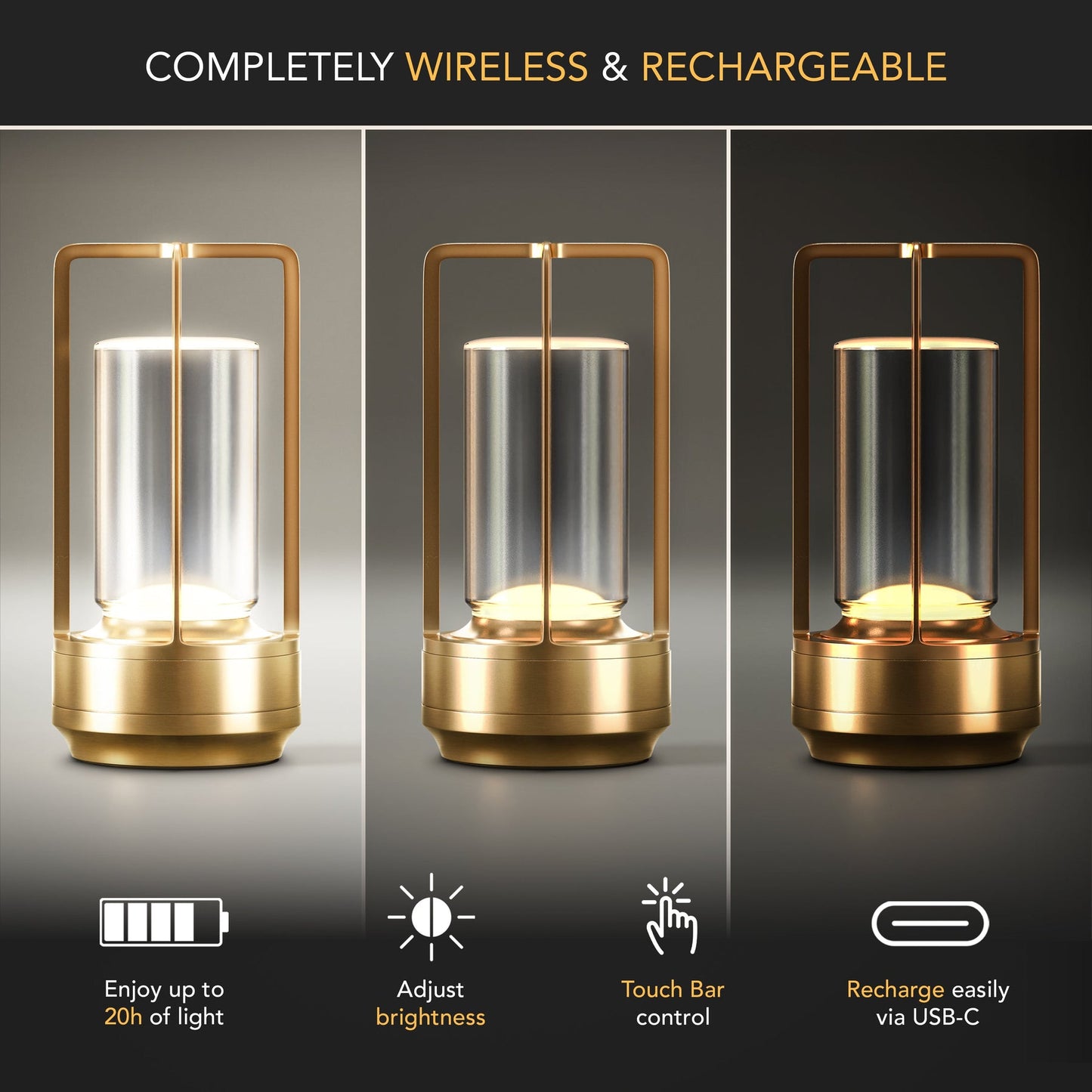 Moderne Kristall-Tischlampe mit Warmlicht