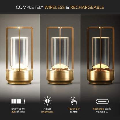Moderne Kristall-Tischlampe mit Warmlicht