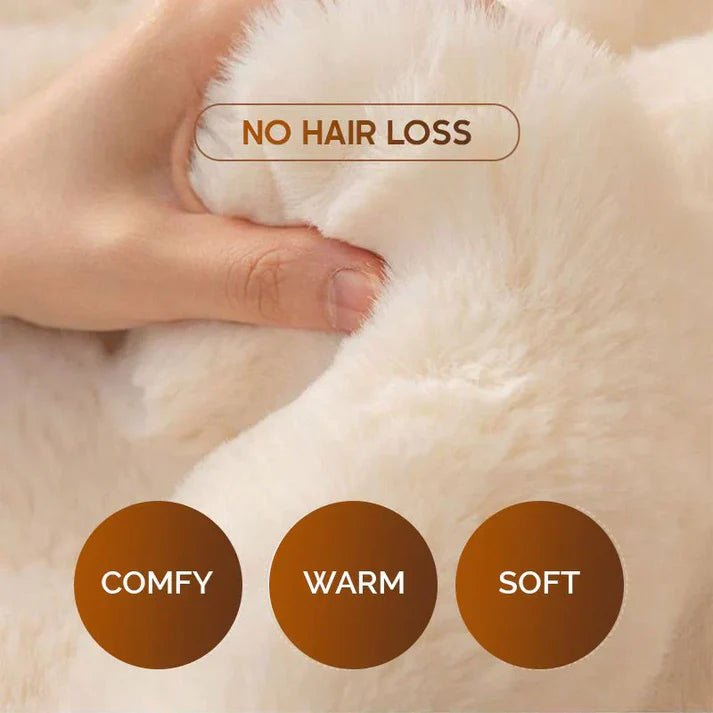 FluffHaven | Weicher Sofaschoner aus verdicktem Kaninchenplüsch