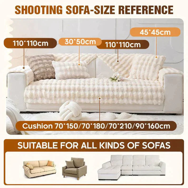 FluffHaven | Weicher Sofaschoner aus verdicktem Kaninchenplüsch