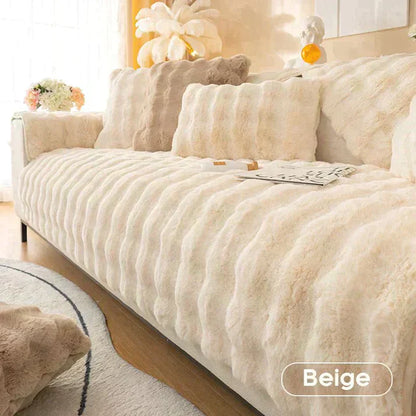FluffHaven | Weicher Sofaschoner aus verdicktem Kaninchenplüsch