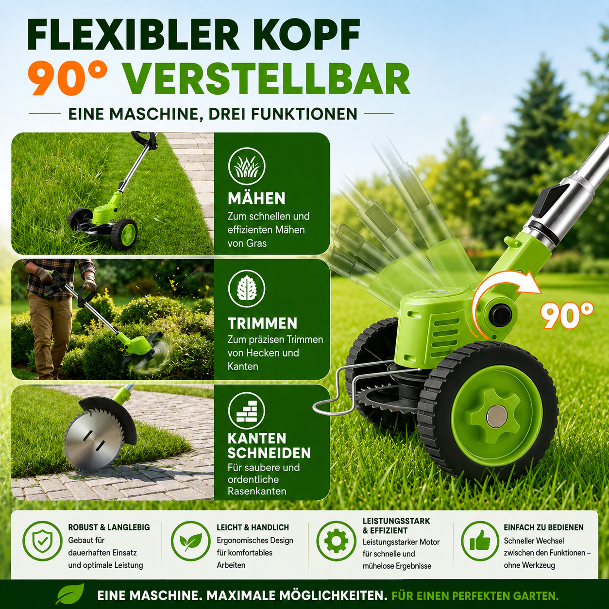 TrimFlex | Präzises und kabelloses Gartentrimmen