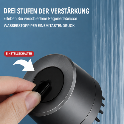 AquaLuxe | Duschkopf mit 3 Strahlarten in einem und Wassersparfunktion