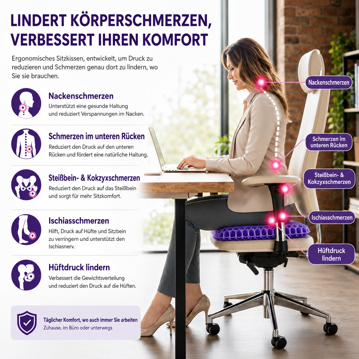 ComfortGel Gelkissen | Komfortabel sitzen den ganzen Tag
