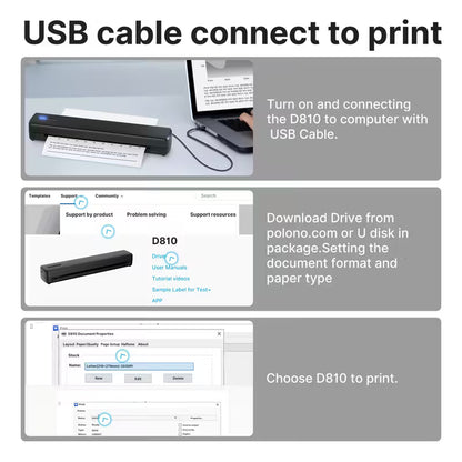 PrintMate | Tragbarer Bluetooth Thermodrucker für Sofortige Ausdrucke