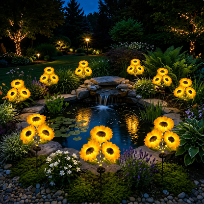 SunGlow | Solar Sonnenblumen‑Gartenlicht 2er-Pack