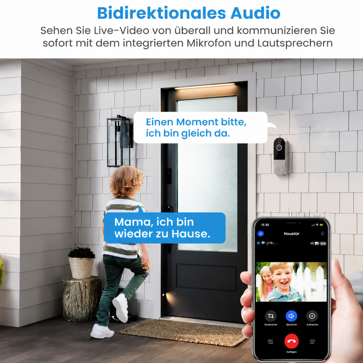DoorVision | WLAN-Türklingel mit Nachtsicht und Gegensprechfunktion