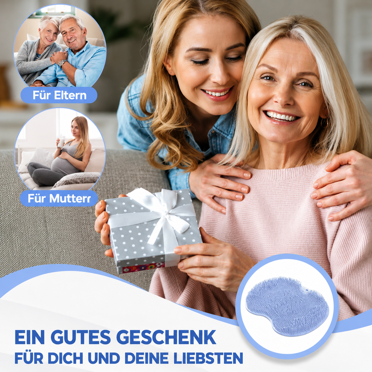 SootheMat | Silikon-Peelingmatte für Füße und Körper unter der Dusche