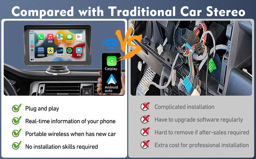 DriveConnect | Tragbare 7-Zoll CarPlay & Android Auto Stereo