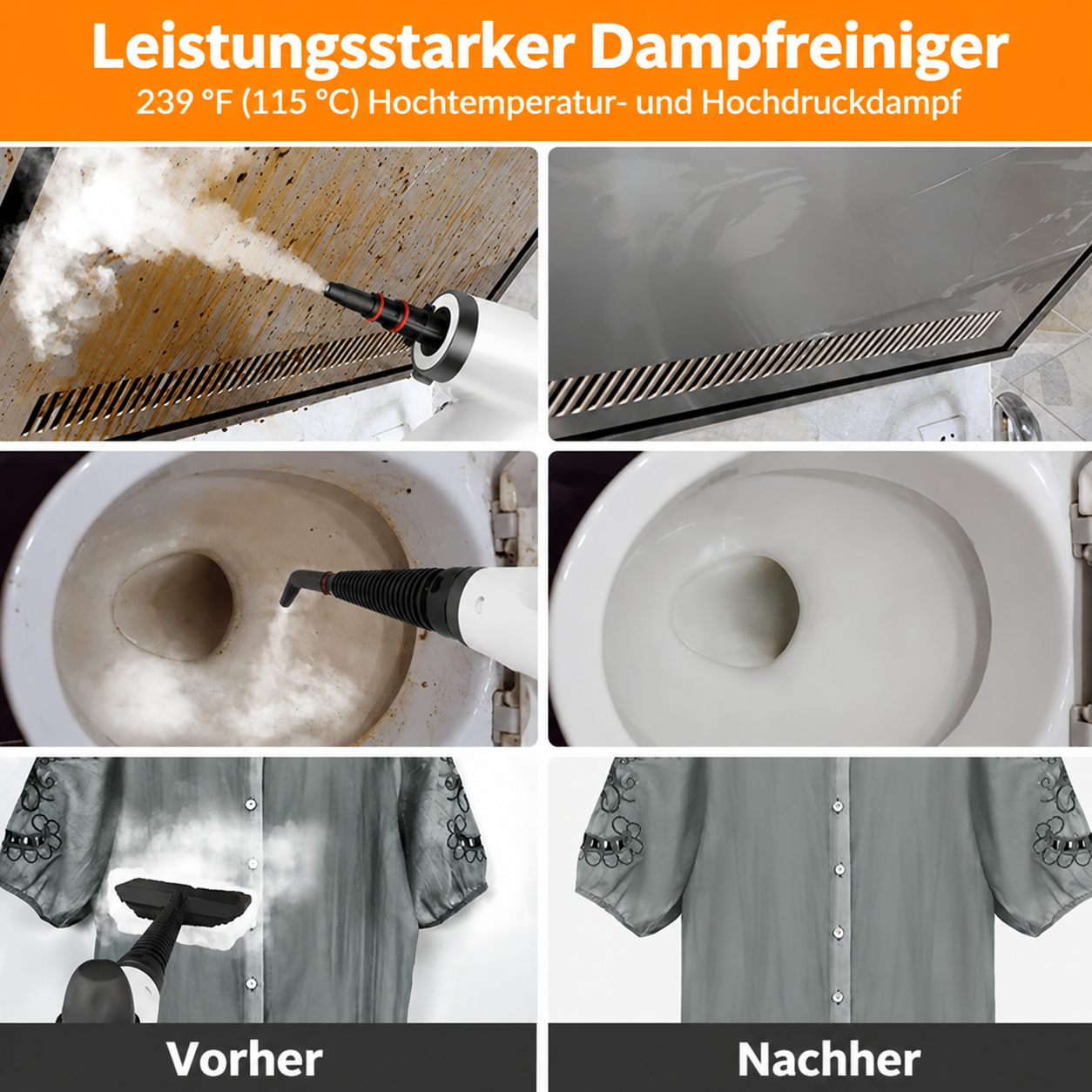 CleanSteam | All-in-One-Dampfreiniger ohne Chemikalien