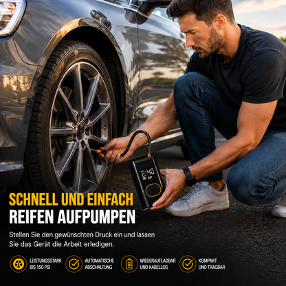 TireMate | Tragbare Reifenpumpe für unterwegs