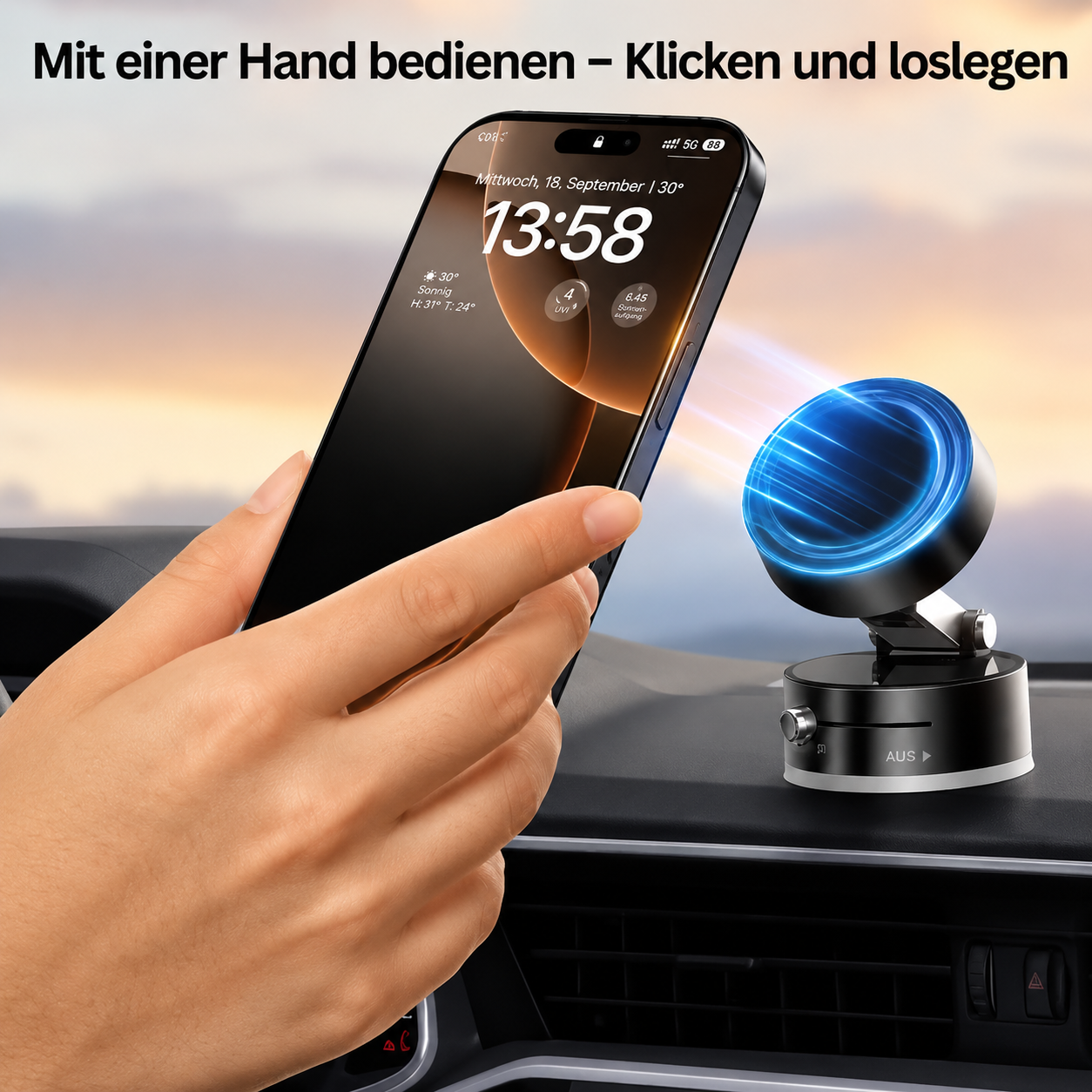MagnoMount | Superstarker magnetischer Vakuum-Handyhalter!